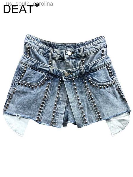 deat 2023 summer women's shorts new fashion high waist fake two pcs rivet loose wide leg short denim pant female tide 17a767 l230522, White;black
deat 2023 summer women's shorts new fashion high waist fake two pcs rivet loose wide leg short denim pant female tide 17a767 l230522, White;black