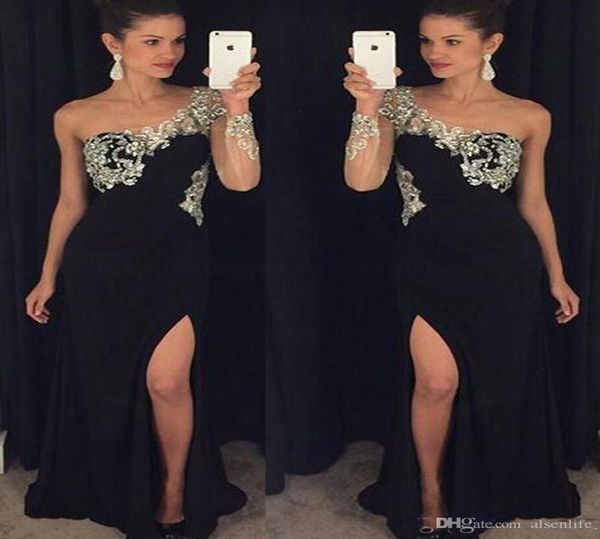2022 one shoulder splits evening dresses applique crystal special occasion prom gowns party dress custom made robes2788595, Black;red
2022 one shoulder splits evening dresses applique crystal special occasion prom gowns party dress custom made robes2788595, Black;red