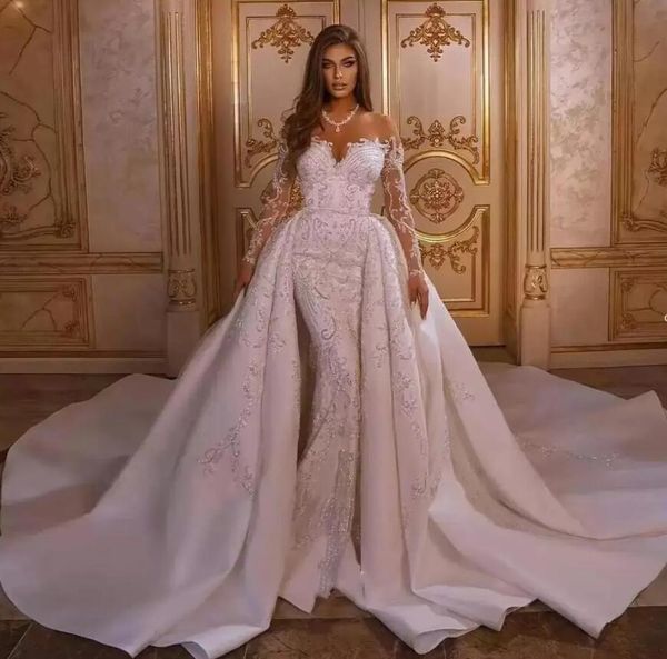 mermaid wedding dresses 2023 luxury with detachable skirt appliqued arabic trumpet bridal gowns long sleeves bohemian robe de qa-1, White
mermaid wedding dresses 2023 luxury with detachable skirt appliqued arabic trumpet bridal gowns long sleeves bohemian robe de qa-1, White