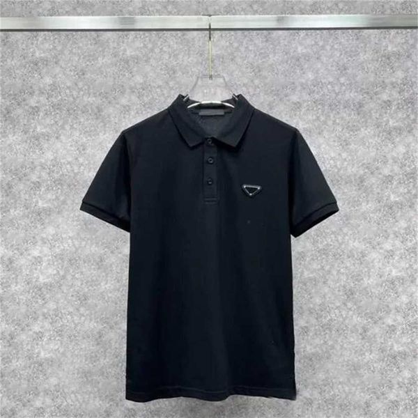 black white lapel polos triangle tees summer luxury designer short sleeves casual 6w91, White;black
black white lapel polos triangle tees summer luxury designer short sleeves casual 6w91, White;black