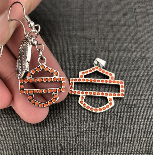 5 color crystal biker style pendant earrings set 316l stainless steel fashion jewelry motorcycles shield necklace9786230, Silver
5 color crystal biker style pendant earrings set 316l stainless steel fashion jewelry motorcycles shield necklace9786230, Silver