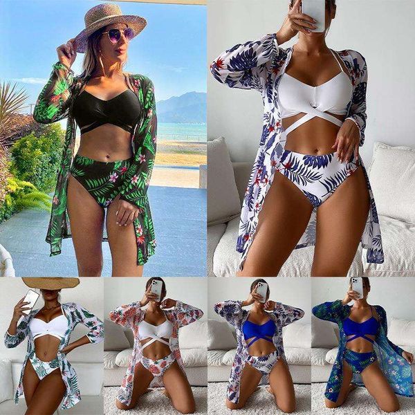 floral push up mesh sunscreen swimsuit womens three piece beach bikini wholesale, White;black
floral push up mesh sunscreen swimsuit womens three piece beach bikini wholesale, White;black