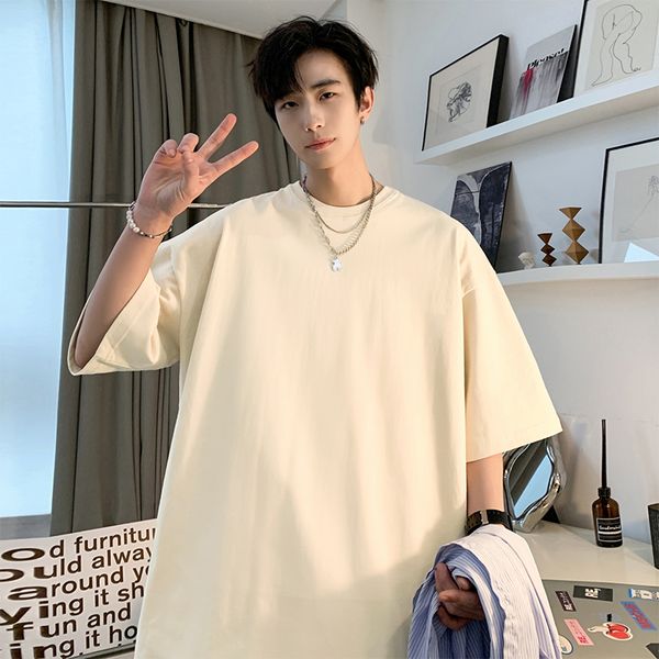 summer dopamine wear youth loose off shoulder cotton short sleeve light version of solid color t-shirt, White;black
summer dopamine wear youth loose off shoulder cotton short sleeve light version of solid color t-shirt, White;black