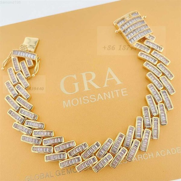 pass diamond tester 15mm width s925 baguette necklace vvs moissanite hip hop jewelry diamond cuban link iced out cuban link, Silver
pass diamond tester 15mm width s925 baguette necklace vvs moissanite hip hop jewelry diamond cuban link iced out cuban link, Silver