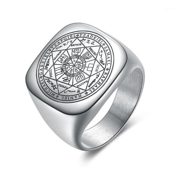 cluster rings solomon for men silver color magic runes stainless steel signet pagan amulet male jewelry15766705, Golden;silver
cluster rings solomon for men silver color magic runes stainless steel signet pagan amulet male jewelry15766705, Golden;silver