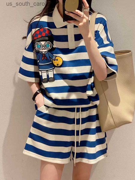 fashion striped two piece shorts sets for women 2023 summer cartoon loose casual tracksuit t-shirts suit women's clothes l230522, White;black
fashion striped two piece shorts sets for women 2023 summer cartoon loose casual tracksuit t-shirts suit women's clothes l230522, White;black