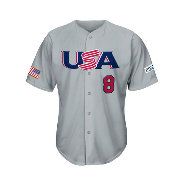 custom baseball jersey usa shirts printed personalized name number uniforms for men women youth big size, Blue;black
custom baseball jersey usa shirts printed personalized name number uniforms for men women youth big size, Blue;black