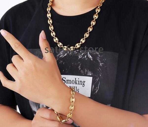 gold 24''+8.66'' boys men's necklaces coffee beans chain bracelets jewelry set stainless steel 9mm link chains hiph, Silver
gold 24''+8.66'' boys men's necklaces coffee beans chain bracelets jewelry set stainless steel 9mm link chains hiph, Silver