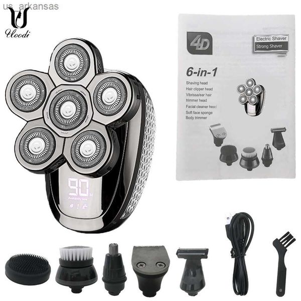6 in 1 men's 4d electric shaver rechargeable 6 floating heads beard nose ear hair trimmer bald head for men razor clipper face l230523
6 in 1 men's 4d electric shaver rechargeable 6 floating heads beard nose ear hair trimmer bald head for men razor clipper face l230523
