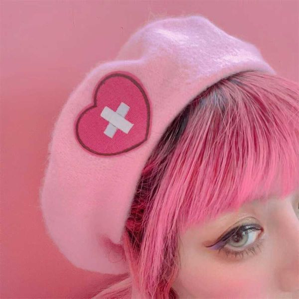 berets pink beret japanese cute harajuku y2k girl sweetheart love cross wool embroidery bonnet lolita accessories g220612, Blue;gray
berets pink beret japanese cute harajuku y2k girl sweetheart love cross wool embroidery bonnet lolita accessories g220612, Blue;gray