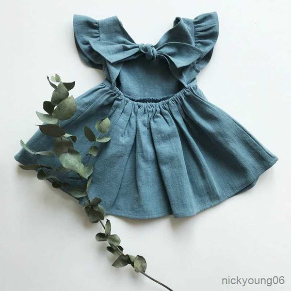 girl's dresses new girls lotus leaf sleeve cotton and dress summer children's solid color backless bandage bow princess r230612, Red;yellow
girl's dresses new girls lotus leaf sleeve cotton and dress summer children's solid color backless bandage bow princess r230612, Red;yellow