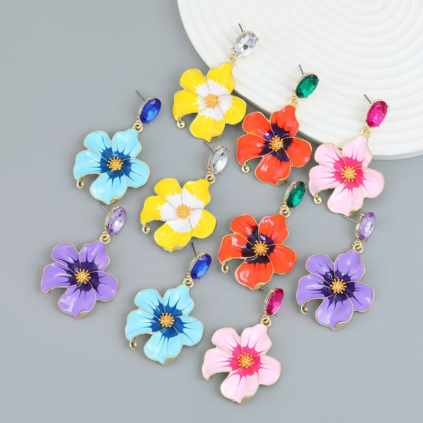 new flower earrings, european and american earrings, trendy women's alloy oil dropped diamond peach blossom earrings, Golden;silver
new flower earrings, european and american earrings, trendy women's alloy oil dropped diamond peach blossom earrings, Golden;silver