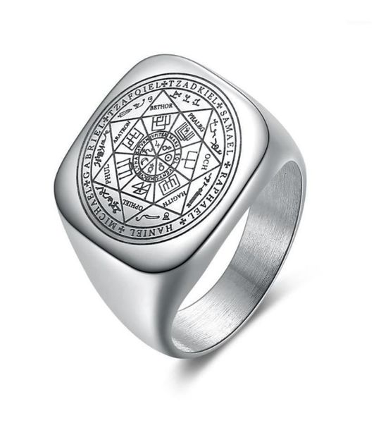 cluster rings solomon for men silver color magic runes stainless steel signet pagan amulet male jewelry17290703, Golden;silver
cluster rings solomon for men silver color magic runes stainless steel signet pagan amulet male jewelry17290703, Golden;silver