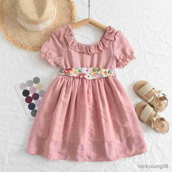 girl's dresses solid girls casual collar with floral belt princess dress fashion children's wear 4-7y kids clothes r230612, Red;yellow
girl's dresses solid girls casual collar with floral belt princess dress fashion children's wear 4-7y kids clothes r230612, Red;yellow