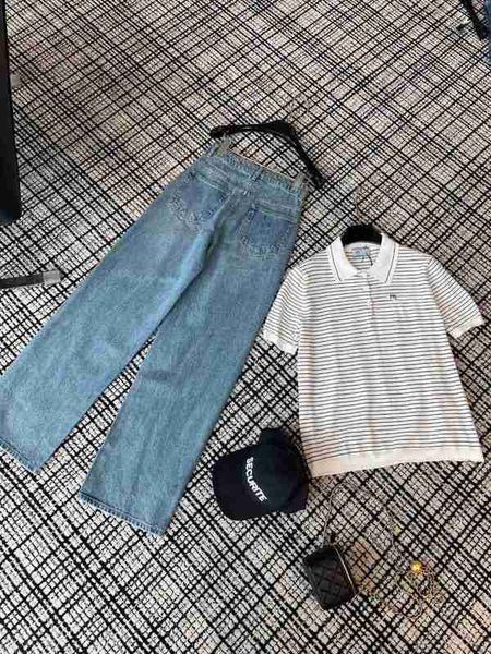 women's knits & tees designer spring/summer new commuter style casual versatile loose fit striped polo sequoia round neck knitted short, White
women's knits & tees designer spring/summer new commuter style casual versatile loose fit striped polo sequoia round neck knitted short, White