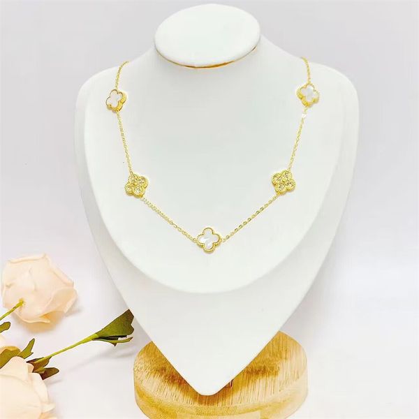 designer jewelry classic 4 four leaf clover 5 flower pendant necklace mother's pearl stainless steel gold-plated 18k for women's m, Silver
designer jewelry classic 4 four leaf clover 5 flower pendant necklace mother's pearl stainless steel gold-plated 18k for women's m, Silver