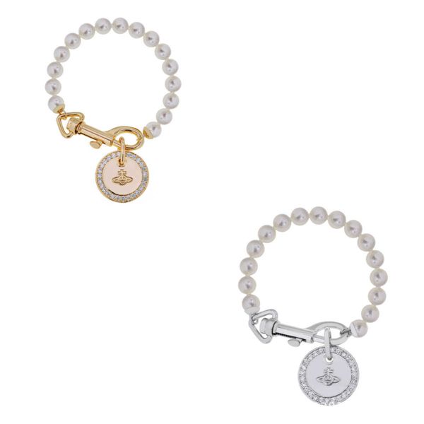 vivienne west wood west empress dowager round brand zircon pearl bracelet light luxury couple style, Golden;silver
vivienne west wood west empress dowager round brand zircon pearl bracelet light luxury couple style, Golden;silver