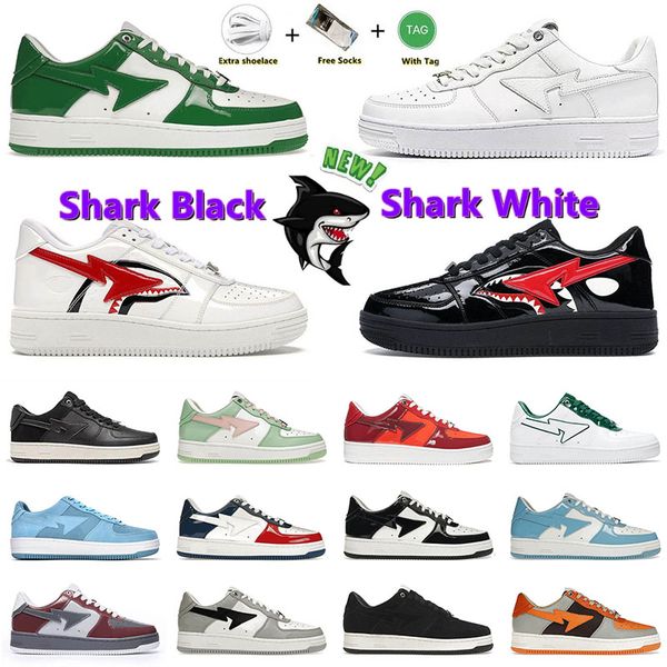 designer bapestas shoes for men women black white shark leather patent green sax blue camo pink white flats casual shoe skate sneakers youth
designer bapestas shoes for men women black white shark leather patent green sax blue camo pink white flats casual shoe skate sneakers youth