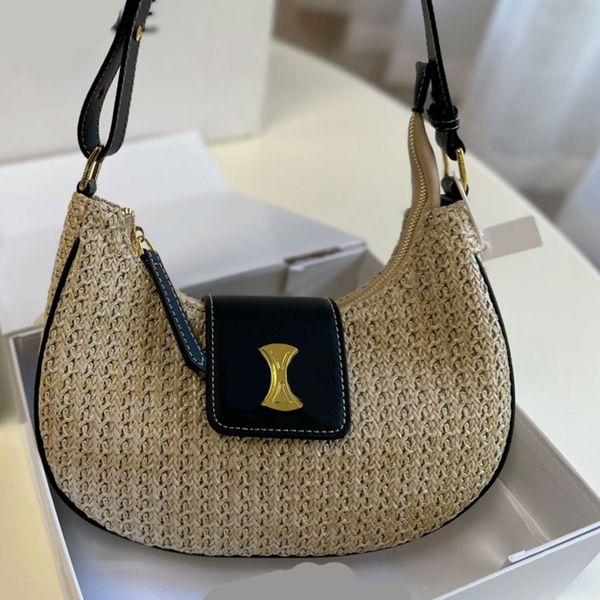 grass woven underarm bag beach shoulder bags leather straps fashion letters zipper closure golden hardware women deaigner handbags purse
grass woven underarm bag beach shoulder bags leather straps fashion letters zipper closure golden hardware women deaigner handbags purse