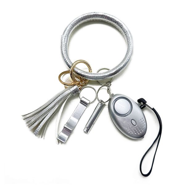 silver 8 coloe explosive 4-piece self-defense keychain alarm leather wrist strap liquid bottle sleeve whistle opener women's self-defen
silver 8 coloe explosive 4-piece self-defense keychain alarm leather wrist strap liquid bottle sleeve whistle opener women's self-defen