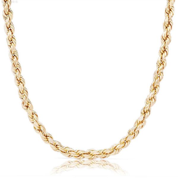 real solid 10k 14k 18k 24k solid gold rope chains for men hip hop necklace, Silver
real solid 10k 14k 18k 24k solid gold rope chains for men hip hop necklace, Silver