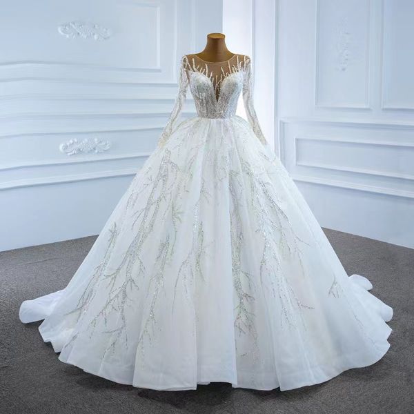 beach long sleeve ball gown wedding dresses bridal gowns lace appliqued sequins plus size robe de mariee custom made luxurious beaded crysta, White
beach long sleeve ball gown wedding dresses bridal gowns lace appliqued sequins plus size robe de mariee custom made luxurious beaded crysta, White