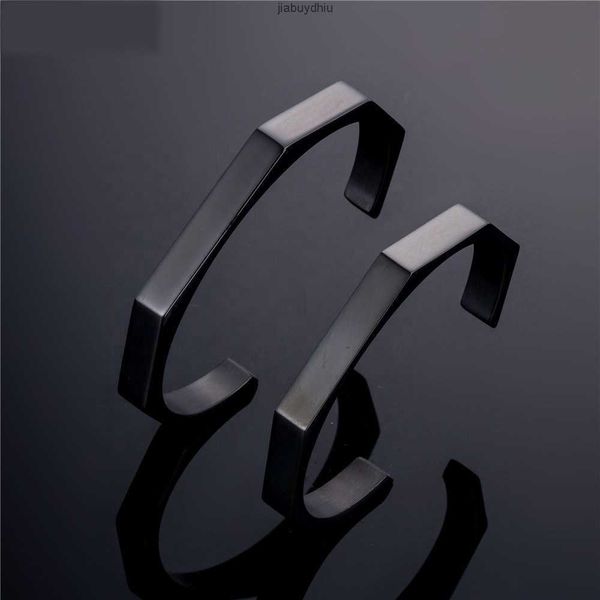 european couple stainless steel jewelry custom heptagon cuff ip black cshape open bangles for men and women, Silver
european couple stainless steel jewelry custom heptagon cuff ip black cshape open bangles for men and women, Silver