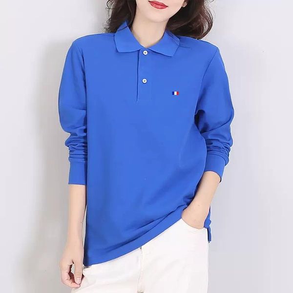 polos women's long sleeve new embroidered flag polo shirts cotton casual solid colour lady tees fashion femme ventilatio, White
polos women's long sleeve new embroidered flag polo shirts cotton casual solid colour lady tees fashion femme ventilatio, White