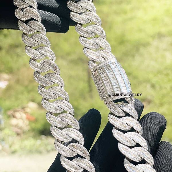iceman jewelry men 20mm baguette diamond chain hip hop iced out prong baguette cuban link chain, Silver
iceman jewelry men 20mm baguette diamond chain hip hop iced out prong baguette cuban link chain, Silver