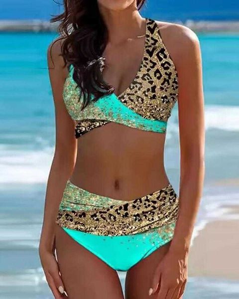 women's swimwear contrast leopard print crisscross halter bikini set women swimwear swim wear clothing suit spring summer bikini z0613, White;black
women's swimwear contrast leopard print crisscross halter bikini set women swimwear swim wear clothing suit spring summer bikini z0613, White;black