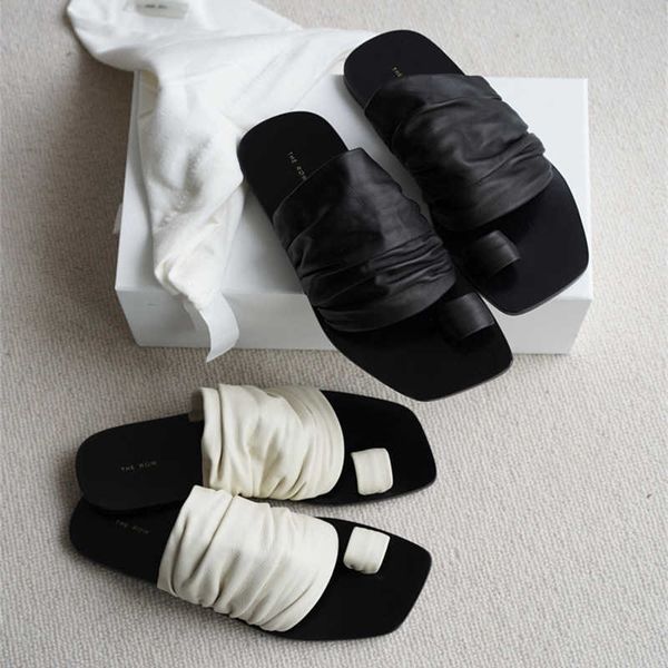 the row shoes french sandals slipper summer flip flops new genuine leather one line toe cloud slippers fashion casual versatile flat bottom, Black
the row shoes french sandals slipper summer flip flops new genuine leather one line toe cloud slippers fashion casual versatile flat bottom, Black