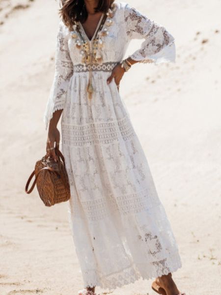 boho summer long dress women tassel drawstring pleated dress holiday elastic waist beach dress v neck long sleeve lace, Black;gray
boho summer long dress women tassel drawstring pleated dress holiday elastic waist beach dress v neck long sleeve lace, Black;gray