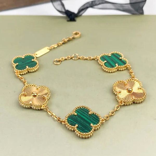four leaf clover bracelet natural shell gemstone gold plated 18k designer for woman t0p quality official reproductions fashion crystal luxur, Black
four leaf clover bracelet natural shell gemstone gold plated 18k designer for woman t0p quality official reproductions fashion crystal luxur, Black
