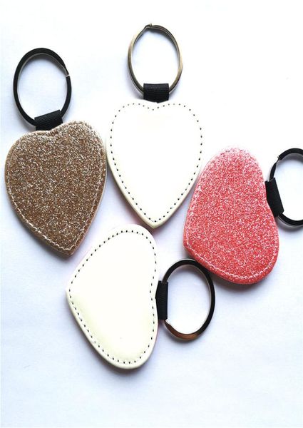 sublimation glitter leather keychains blank pink golden heart shape key ring with bright powder transfer printing consumables2897011, Silver 
sublimation glitter leather keychains blank pink golden heart shape key ring with bright powder transfer printing consumables2897011, Silver
