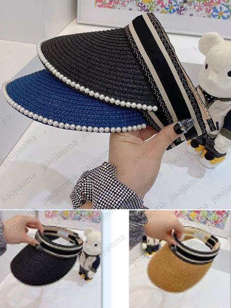 y9 desingers hat caps pearl sun protection straw hat headless headband hat baseball sunshade straw empty luxurys 13, Blue;gray
y9 desingers hat caps pearl sun protection straw hat headless headband hat baseball sunshade straw empty luxurys 13, Blue;gray