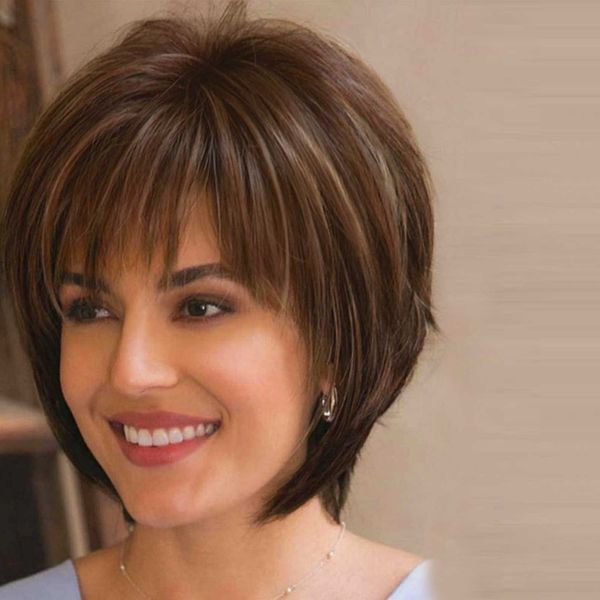 lace wigs bchr short brown bob wigs for women mixed blonde synthetic natural hair wig z0613, Black;brown
lace wigs bchr short brown bob wigs for women mixed blonde synthetic natural hair wig z0613, Black;brown