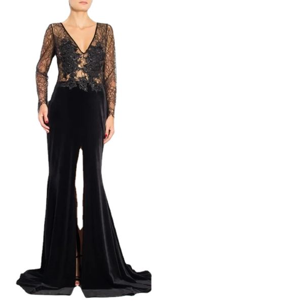black mermaid evening dresses v neck long sleeve front split appliques satin prom dress sweep train sheath formal dresses, Black;red
black mermaid evening dresses v neck long sleeve front split appliques satin prom dress sweep train sheath formal dresses, Black;red