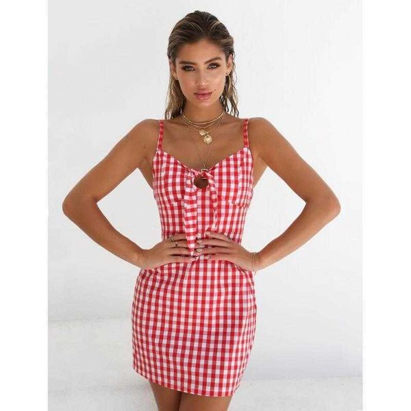 short summer plaid sling dress slimming street nightclub womens clothing, Black;gray
short summer plaid sling dress slimming street nightclub womens clothing, Black;gray