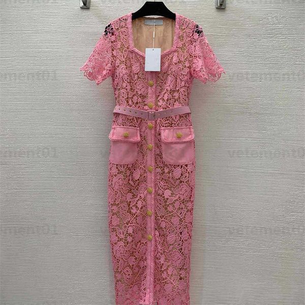 dress plus size designer lace fabric dresses pink square collar design slimming thin hollow laces the long section short-sleeved dress desig, Black;gray
dress plus size designer lace fabric dresses pink square collar design slimming thin hollow laces the long section short-sleeved dress desig, Black;gray