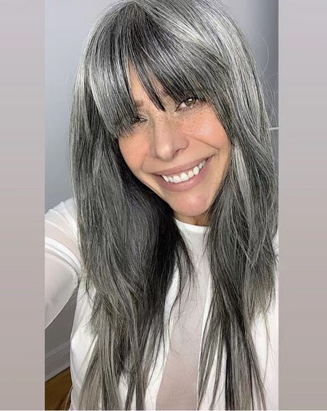 beautiful long luxurious gray wig machine made wig human hair naturally silver grey salt and pepper brazilian hair wigs with bang 130%densit, Black;brown
beautiful long luxurious gray wig machine made wig human hair naturally silver grey salt and pepper brazilian hair wigs with bang 130%densit, Black;brown