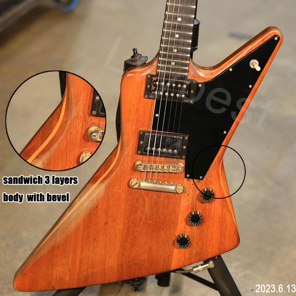 electric guitar solid mahognay body and neck middle with maple piece relic work black pickguard and aged parts 3pots
electric guitar solid mahognay body and neck middle with maple piece relic work black pickguard and aged parts 3pots