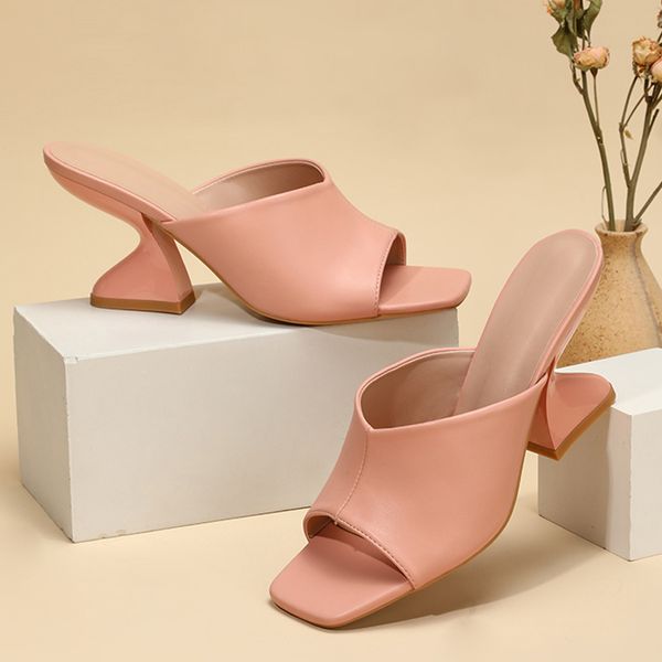 summer strange high heels 8cm slippers women cozy leather peep toe slip on slide casual mule shoes ladies gladiator sandals pink, Black
summer strange high heels 8cm slippers women cozy leather peep toe slip on slide casual mule shoes ladies gladiator sandals pink, Black
