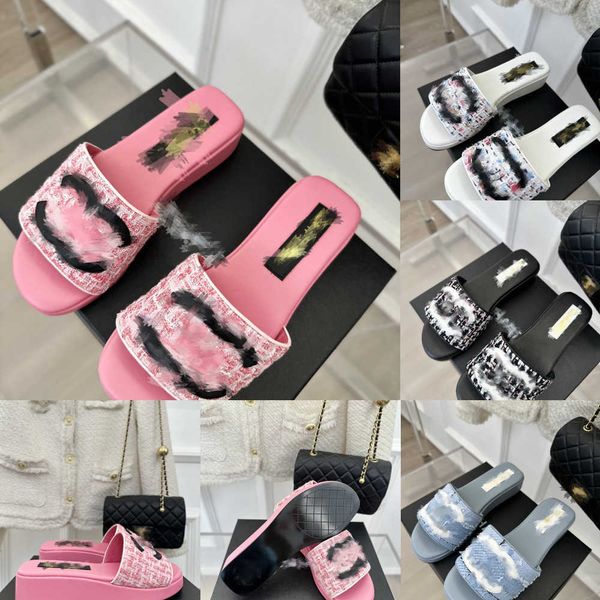 designer luxury women sandals lady woven plaid tweed mop slippers slip on flats wedge high heels beach mule leather rubber open toe slides f, Black
designer luxury women sandals lady woven plaid tweed mop slippers slip on flats wedge high heels beach mule leather rubber open toe slides f, Black