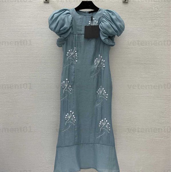 summer elegant dresses designers clothing sequins embroidery decoration slim and thin package hip fishtail dress bubble sleeve designer dres, Black;gray
summer elegant dresses designers clothing sequins embroidery decoration slim and thin package hip fishtail dress bubble sleeve designer dres, Black;gray