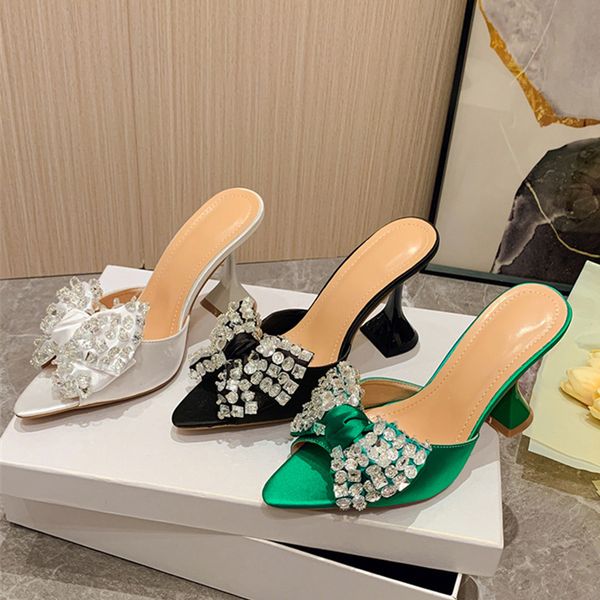 liyke 2023 new pointed toe 11cm strange high heels slippers for women crystal bowknot satin summer sandal shoes mule slides, Black
liyke 2023 new pointed toe 11cm strange high heels slippers for women crystal bowknot satin summer sandal shoes mule slides, Black