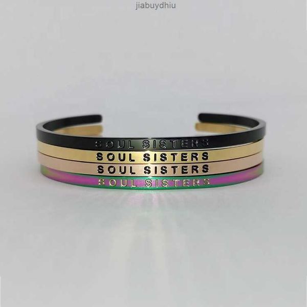 wholesale stainless steel costom engraved soul sisters uplifting spirit phrase cuff bracelet for bridesmaid, Silver
wholesale stainless steel costom engraved soul sisters uplifting spirit phrase cuff bracelet for bridesmaid, Silver