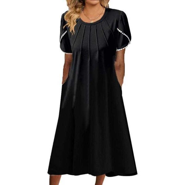 summer womens fashion round neck dress discount lace sleeve pocket long for women, Black;gray
summer womens fashion round neck dress discount lace sleeve pocket long for women, Black;gray