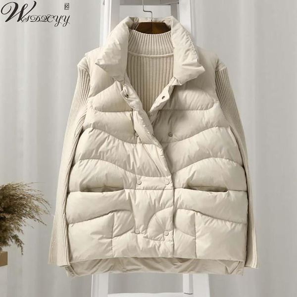 vests sleeveless down jacket women autumn winter down cotton vest 2022 new fashion loose thin waistcoat female korean sleeveless coat, Black;white
vests sleeveless down jacket women autumn winter down cotton vest 2022 new fashion loose thin waistcoat female korean sleeveless coat, Black;white