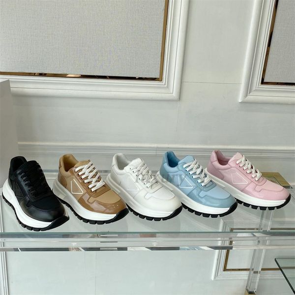designer casual shoes platform women gym sneakers metal logo leather lace-up trainers cowhide thick bottom trainers, Black
designer casual shoes platform women gym sneakers metal logo leather lace-up trainers cowhide thick bottom trainers, Black