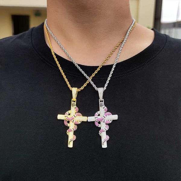 br jewelry custom pendant iced out bling full zircon snake cross pendant necklace men snake chain hip hop pendant, Silver
br jewelry custom pendant iced out bling full zircon snake cross pendant necklace men snake chain hip hop pendant, Silver